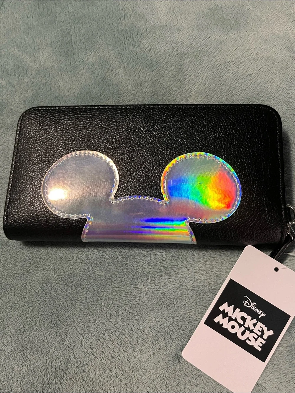 Disney Black Wallet with Holographic Mickey Accent